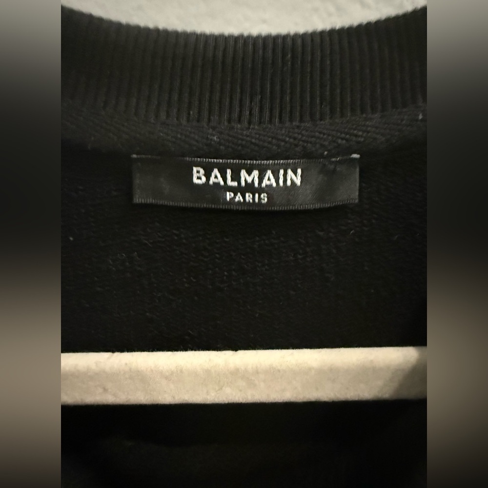 NWOT Vintage pullover Balmain Men’s Embroidered Oversized Sweatshirt Size Small - Picture 9 of 13